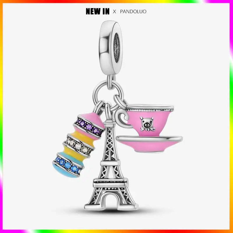 Charm Torre Eiffel plata 925 – Colgante de edificio emblemático para pulsera tipo Pandora mujer