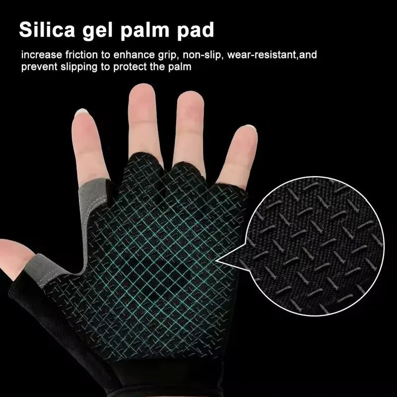Guantes Deportivos Unisex Medio Dedo – Transpirables, Antideslizantes y Absorbentes de Impactos para Ciclismo, Gimnasio y Outdoor