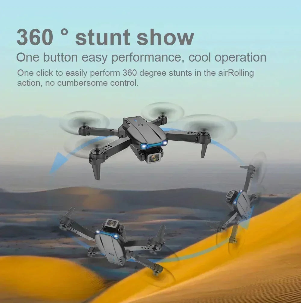 Drone E99Pro 4K con doble cámara – RC plegable WiFi 5G FPV con altura estable y modos especiales