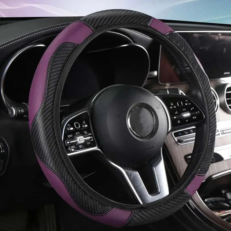 Funda de Volante de Cuero para Auto | Universal, Antideslizante, 4 Estaciones