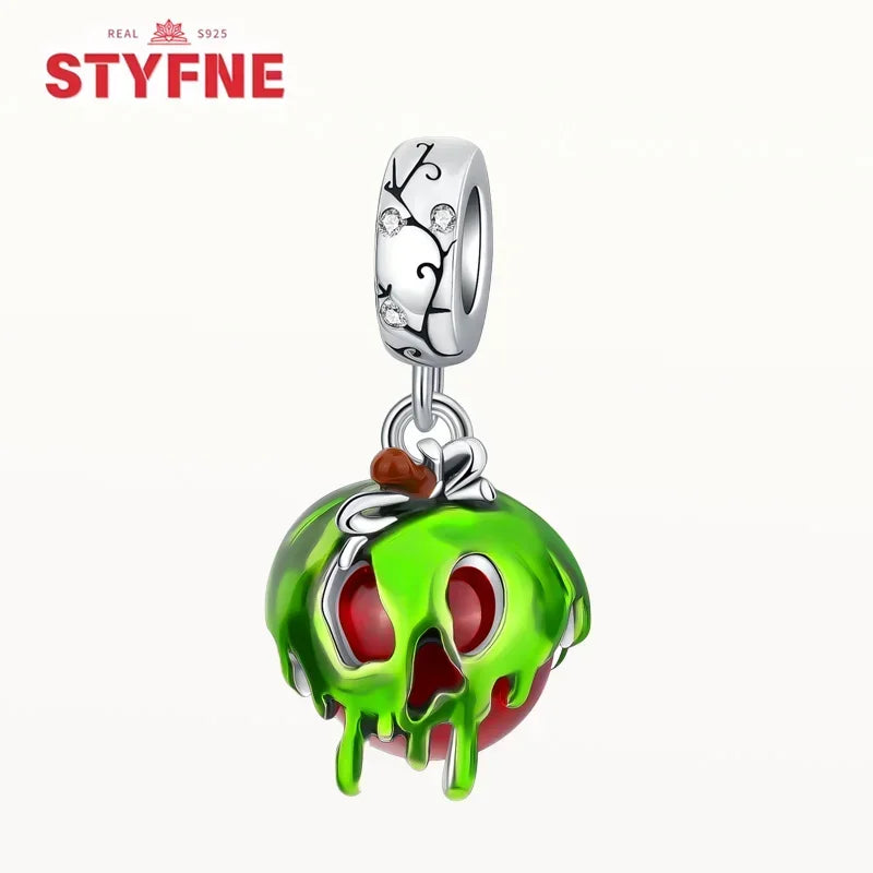 Charm Colgante de Halloween Plata 925 | Bruja Mágica con Efecto Luminoso para Pulsera Original