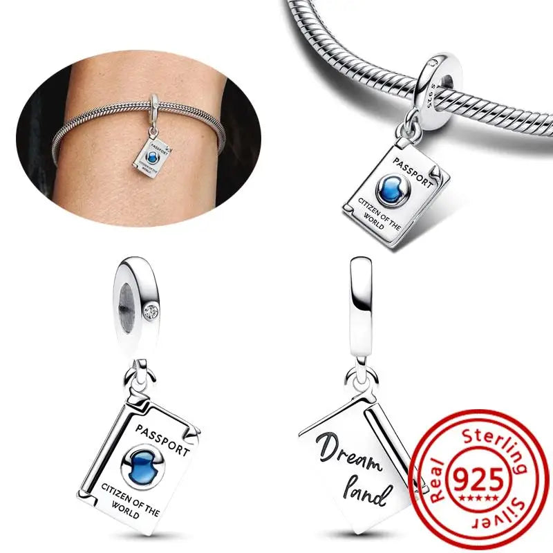 Charm Espacio y Galaxia en Plata 925 – Abalorios Astronauta, Planeta y Estrellas para Pulsera Original Mujer
