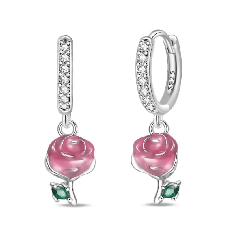 Aretes Primavera Plata 925 | Abeja, Flor y Mariposa | Aros Dobles Mujer
