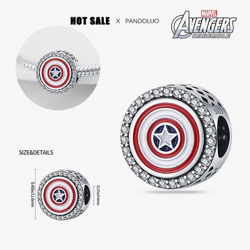 Charm Disney Marvel Plata 925 | Iron Man & Spiderman Beads Compatibles Pandora Pulseras