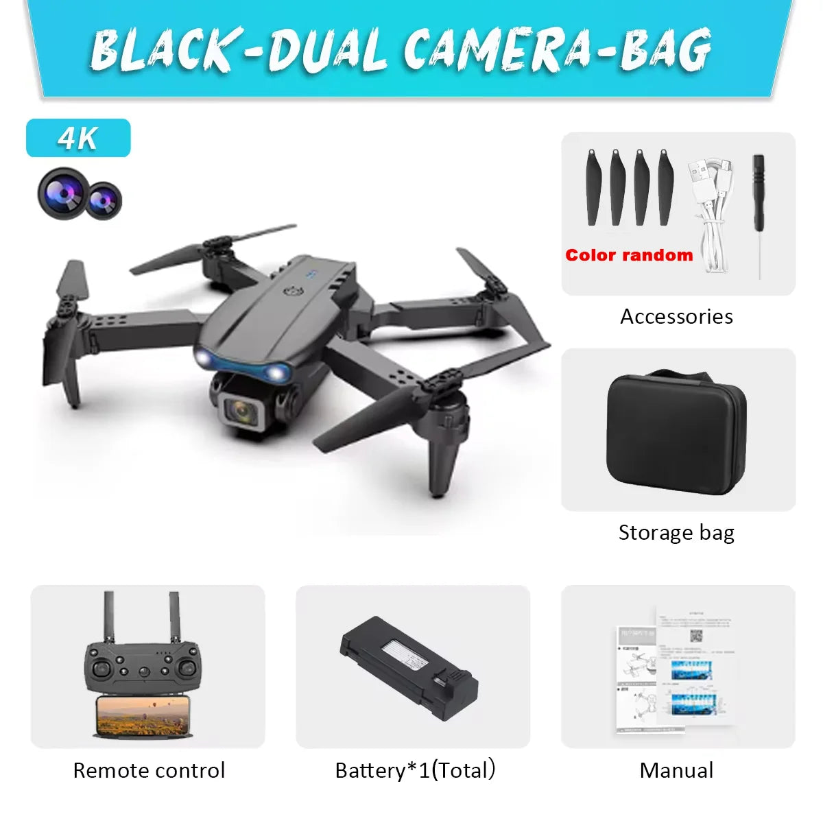 KBDFA E99Pro Drone Profesional 8K HD – Dron Plegable con Cámara Dual, FPV WiFi, Control Remoto y Fotografía Aérea