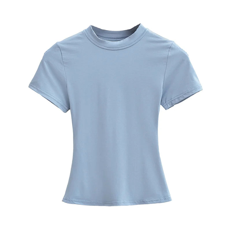Camiseta Mujer Casual 2024 | T-shirt Slim Fit Manga Corta Sexy Básica Estilo Y2K