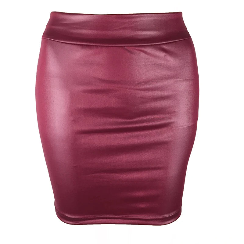 Falda Corta Mujer Cuero Sintético | Mini Falda Sexy PU Mate Slim Fit Talle Alto Streetwear