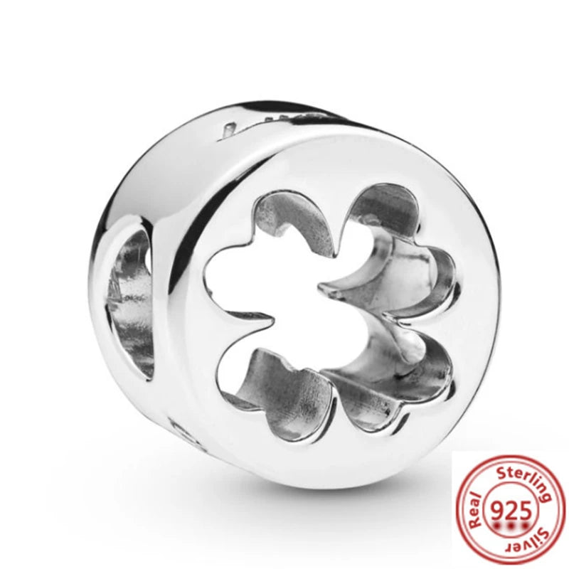 Charm trébol verde dopamina en plata 925 – Flor del bosque para pulsera DIY compatible Pandora mujer