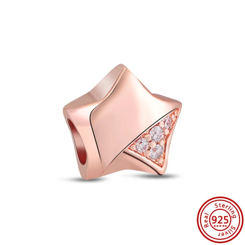 Charm Espacio y Galaxia en Plata 925 – Abalorios Astronauta, Planeta y Estrellas para Pulsera Original Mujer