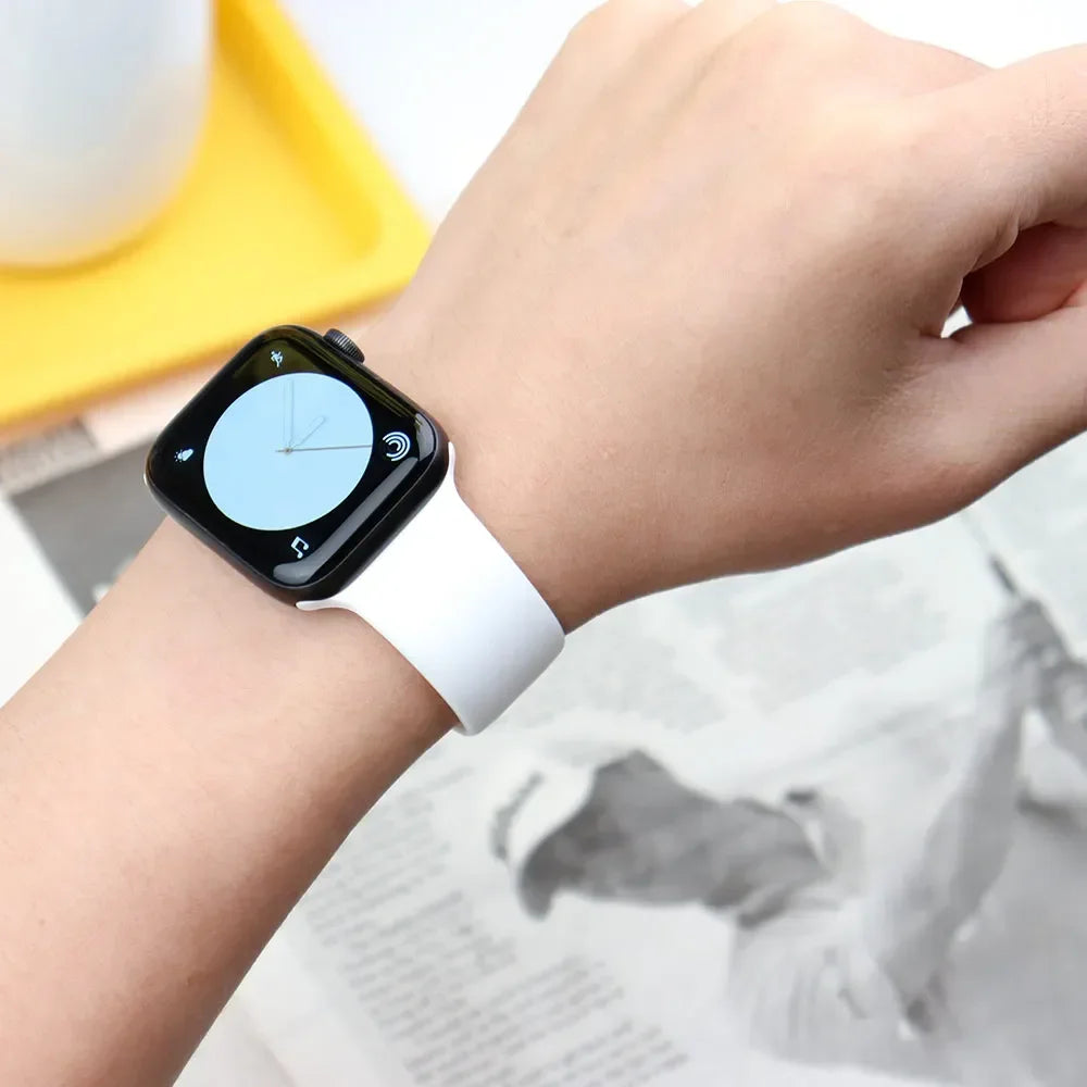 Correa de silicona para Apple Watch – Compatible Ultra 2, Series 9-3, SE (38mm-49mm)