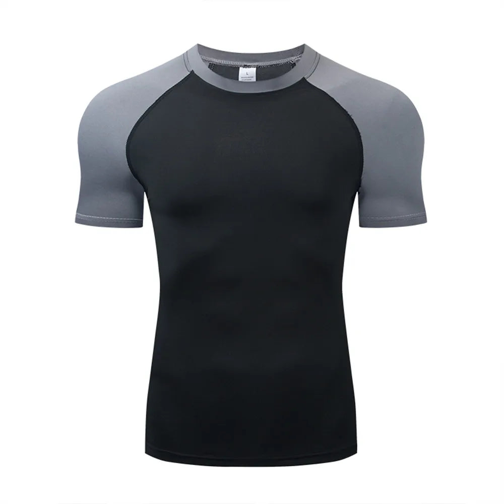Camiseta Compresiva Hombre – Gym, Fitness, Running y Entrenamiento Outdoor, Manga Corta, Transpirable, Ajuste Elástico, Estilo Bat/Man