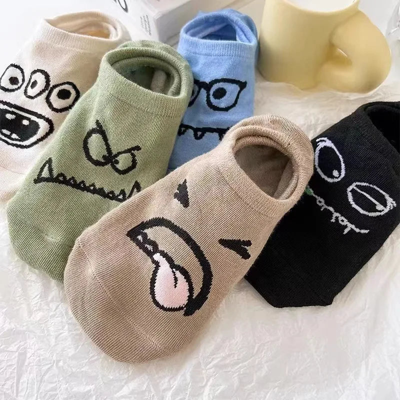 10 Pares Calcetines Invisibles Mujer | Fuzzy Print Ligeros y Cómodos | Medias y Calcetas Antideslizantes