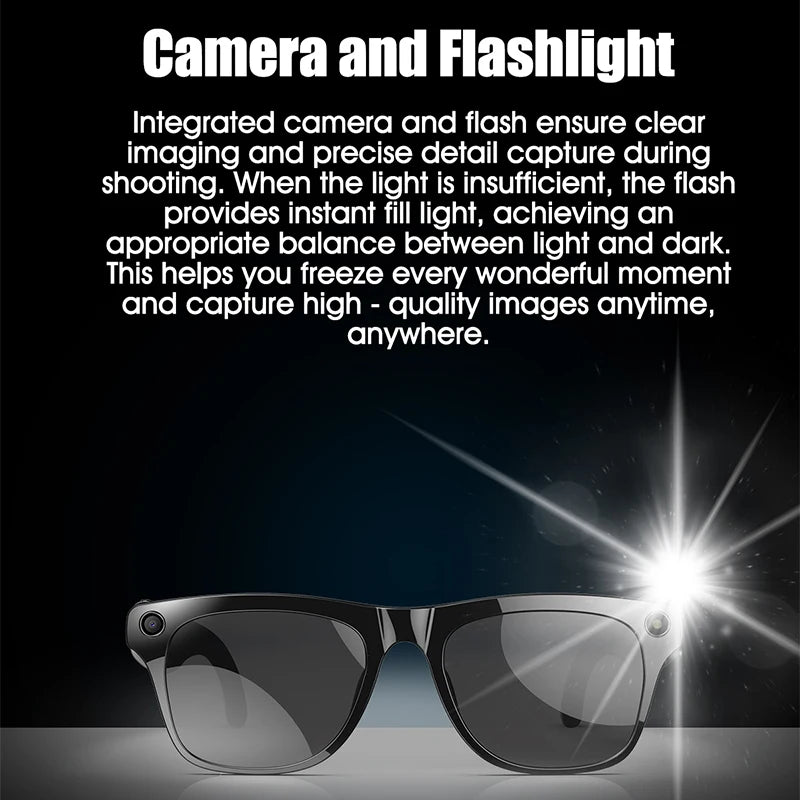 LIGE Gafas inteligentes con cámara AI – Lentes HD para fotos, video, traducción en tiempo real, reconocimiento de objetos, llamadas y música Bluetooth