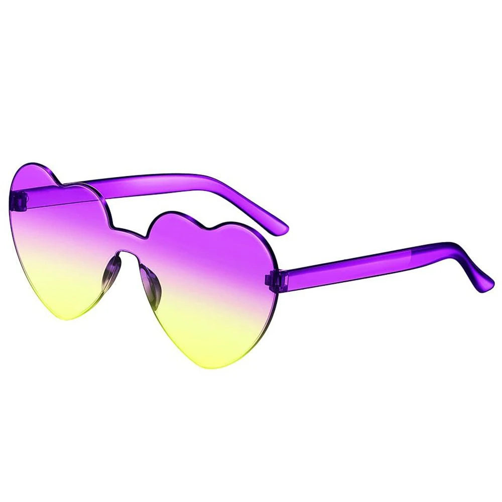 Gafas de Sol Jelly Corazón Degradado | Lentes Coloridas Protección UV Mujer Hombre