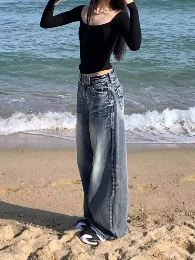 Jeans Baggy Mujer Oversize Vintage Y2K | Pantalón Vaquero Harajuku Streetwear