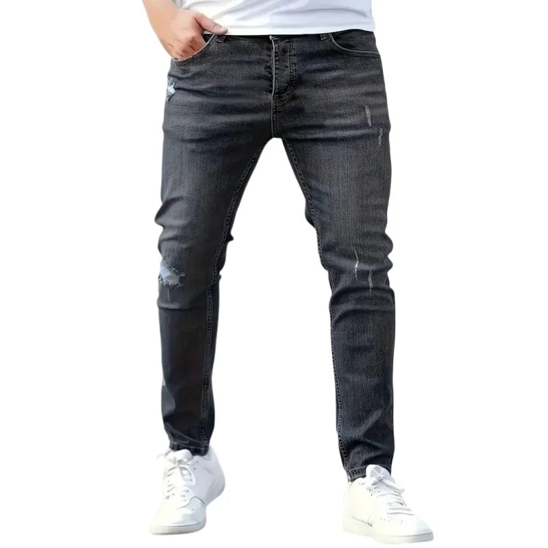 Jeans Ligeros Hombre Slim Fit | Pantalón Vaquero Recortado Casual Verano