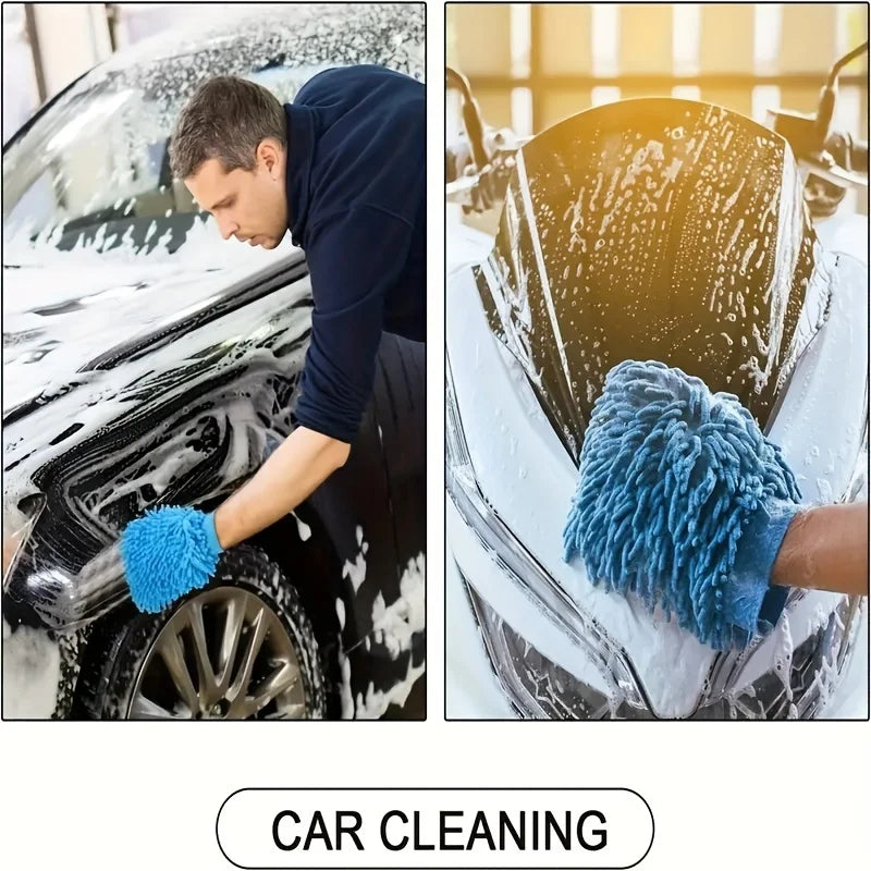 Guantes de Microfibra Chenille para Carro | 1 o 2 Piezas | Limpieza Doble Cara Ultrafina y Absorbente