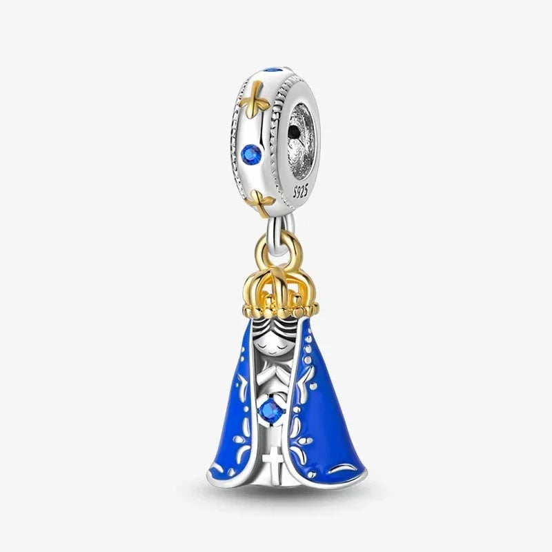 Charm Plata 925 Colgante Colorido Sol Luna Estrellas | Dije Compatible Pandora Pulsera y Collar Mujer