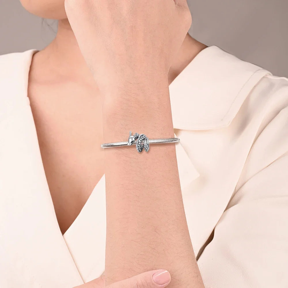 Charm dragón chino y gato de la suerte en plata 925 – Abalorios clásicos para pulsera tipo Pandora, joyería DIY para mujer