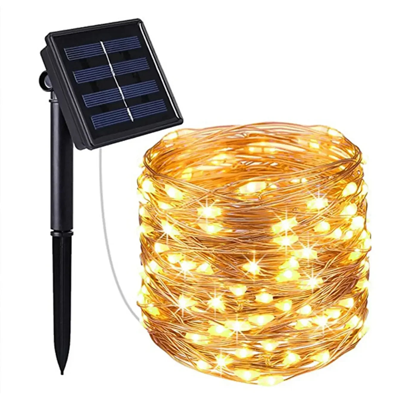 Guirnalda Solar LED Exterior Impermeable – 50/100/200/300 Luces para Jardín, Navidad y Fiestas
