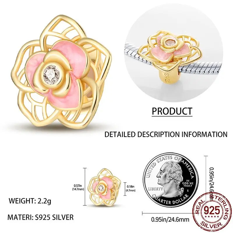 Charm camaleón y luciérnaga que brilla en la oscuridad – Plata 925 para pulsera tipo Pandora, joyería DIY única