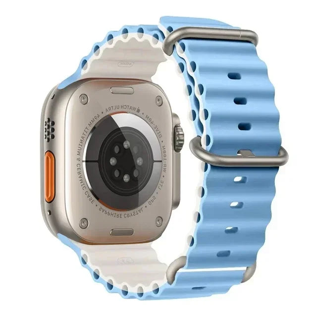 Correa Ocean Band Compatible con Apple Watch | Pulsera Deportiva Ajustable 49mm 45mm 44mm 41mm 40mm Series SE 3 6 7 8 9 10 Ultra