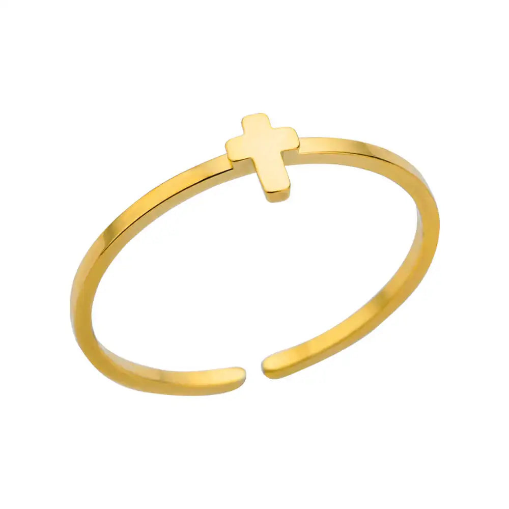 Anillos Clásicos de Acero Inoxidable 316L para Mujer - Color Dorado de Lujo Antialérgico y Duradero