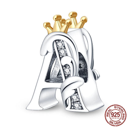 Charm letra A-Z en plata 925 – Abalorio inicial alfabeto para pulseras o collares tipo Pandora, joyería personalizada mujer