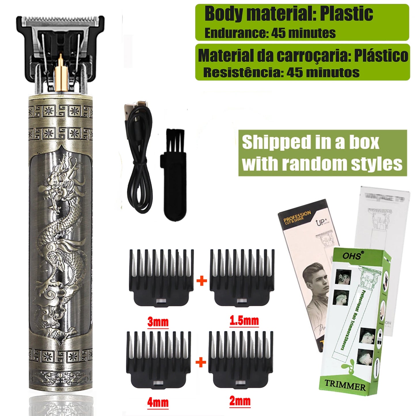 Máquina de corte T9 profesional – Cortapelos eléctrico 0 mm para barba, cabello y cuerpo con diseño recargable para barberos y uso en casa