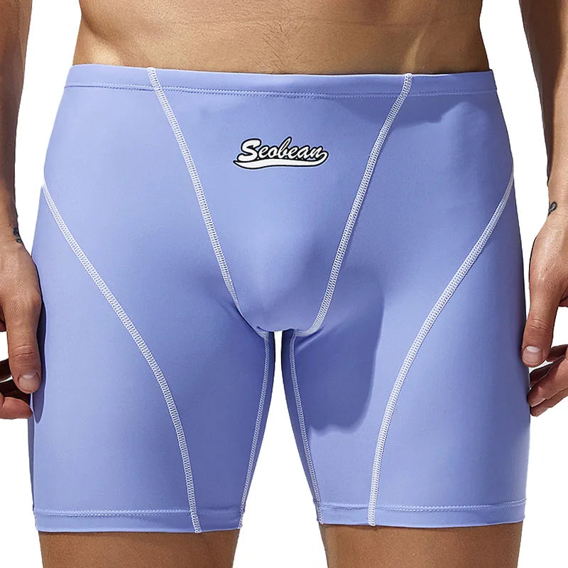 Bañador Hombre Boxer Largo | Shorts Natación Fitness Transpirables Secado Rápido – Swimwear Cintura Baja