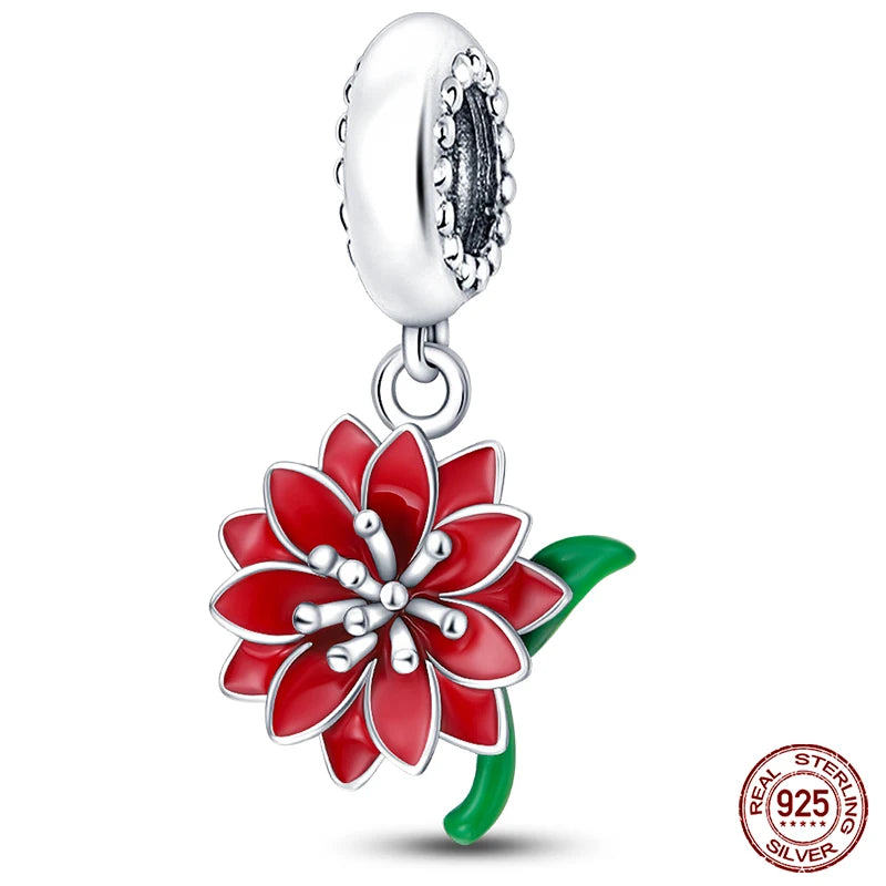 100% 925 Sterling Silver Creative Blue Luminous Firefly Charms Pendants Fit Qikaola 925 Original Bracelets DIY Birthday Jewelry