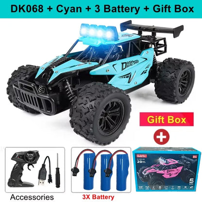 Coche RC Drift 1:16 Todoterreno – Control Remoto 2.4G Alta Velocidad con Luces LED Juguete para Niños