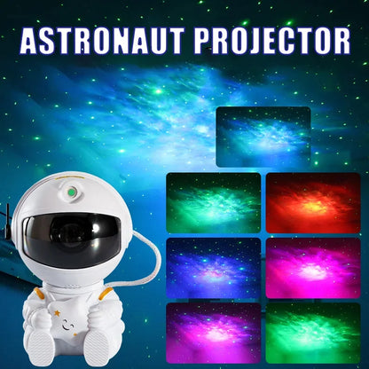 Proyector Astronauta Estrellas y Nebulosa 🌌 Luz Nocturna LED 360° con Control Remoto y Temporizador – Lámpara Decorativa para Habitación Infantil, Adultos y Fiestas
