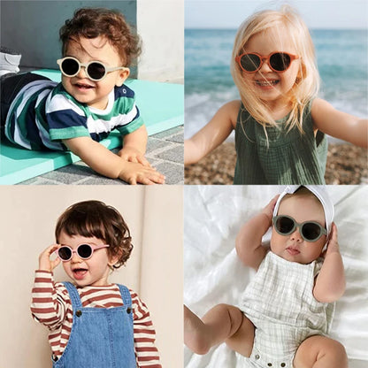 Gafas de Sol Vintage Redondas para Niños | Protección UV400 Acrílico Frosted