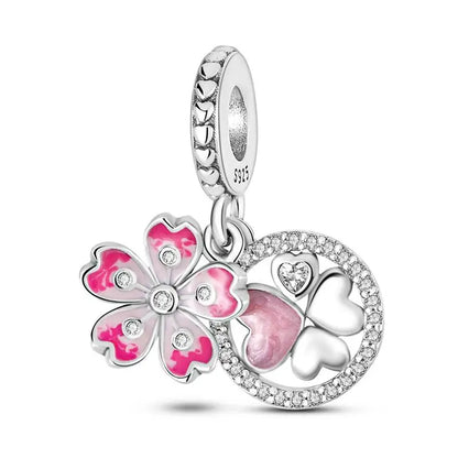Charm princesa ángel rosa plata 925 – Abalorio de cumpleaños para pulsera tipo Pandora mujer