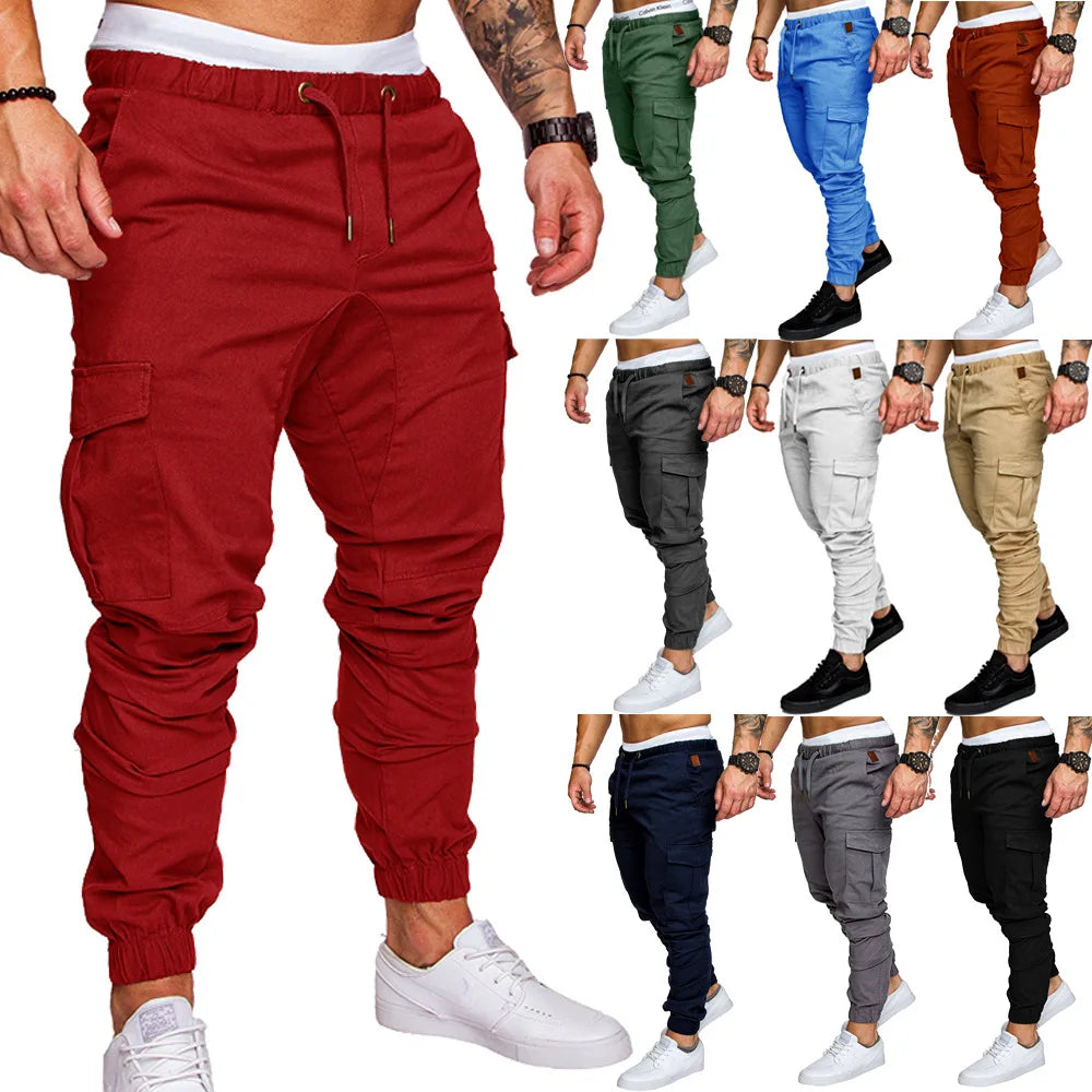 Pantalones Jogger de Moda para Hombre – Streetwear 2025, Cargo, Multi-Bolsillos, Casual, Fitness y Gym