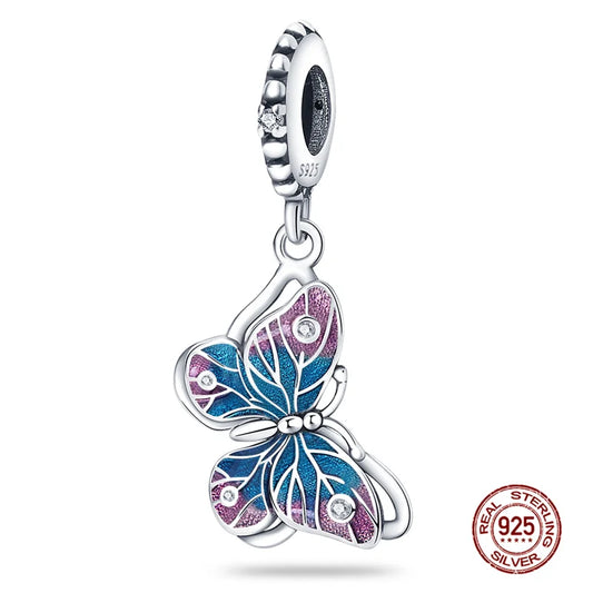 Charm Mariposa de Plata 925 | Dije para Pulsera o Collar 3mm Mujer Joyería Fina