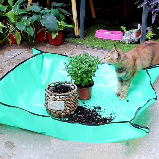 Alfombrilla de Jardinería Impermeable | Tapete Plegable para Trasplante de Plantas y Macetas 50cm-100cm
