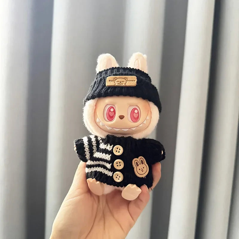 17cm Toy Doll Clothes for Labalbu Accessories Luxury Backpack New Original Clothing for Labbubu Sweater Outfit Mini Cute Bag Hat