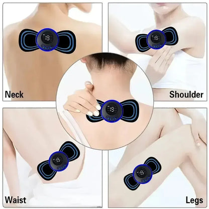 Masajeador Eléctrico Portátil de Cuello y Hombros | EMS Mini Recargable con Pulso Terapéutico para Dolor Cervical
