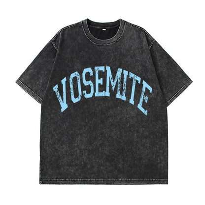 Camiseta Oversize Mujer Algodón Lavado | Estampado Leopardo Moda Y2K Manga Corta