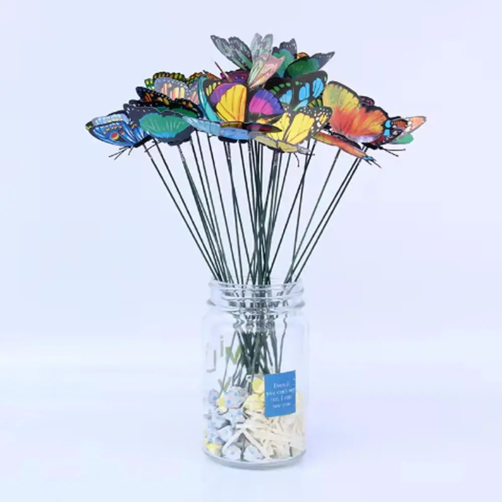 24PCS/10PCS Mariposas Decorativas 3D de PVC – Adorno de Jardín Creativo para Macetas, Flores y Exterior
