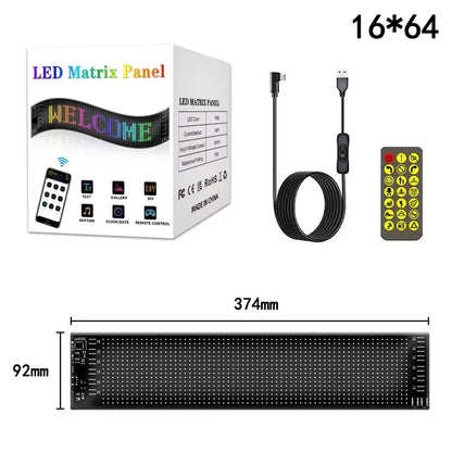 Pantalla LED Publicitaria Programable Bluetooth 5V USB – Cartel Animado para Autos y Tiendas