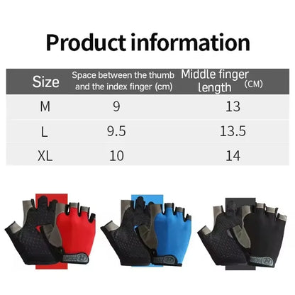 Guantes Deportivos Unisex Medio Dedo – Transpirables, Antideslizantes y Absorbentes de Impactos para Ciclismo, Gimnasio y Outdoor