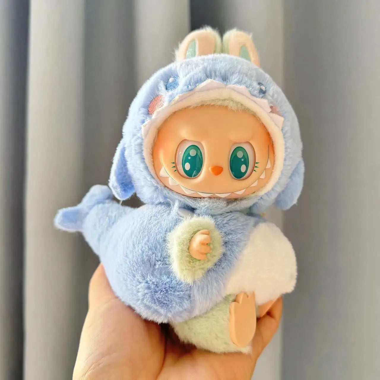 Ropa de Muñeco de Peluche 17cm | Accesorios Mini para Labubu Kpop Idol - Traje de Tiburón DIY