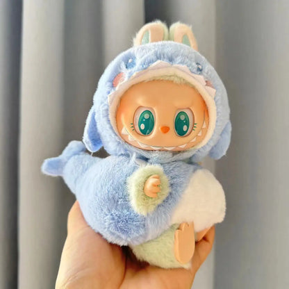 Ropa de Muñeco de Peluche 17cm | Accesorios Mini para Labubu Kpop Idol - Traje de Tiburón DIY