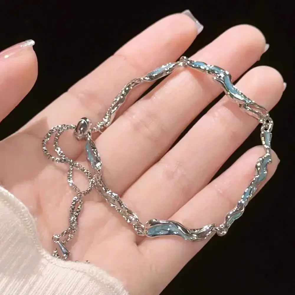 Pulsera Flor de Cerezo con Cristales Rosas – Joyería Dulce y Elegante para Mujer, Estilo Egirl de Fiesta