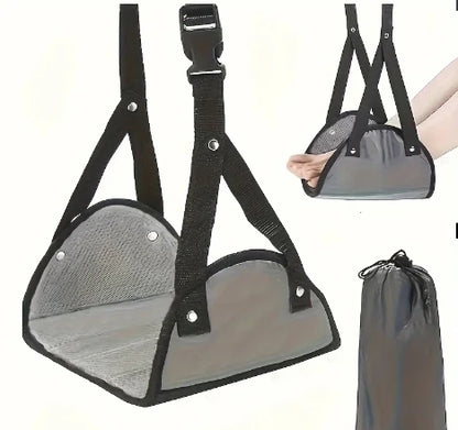 Hamaca Ajustable para Pies – Descanso de Viaje, Avión, Auto y Oficina