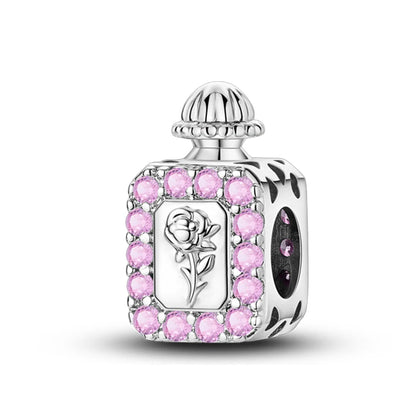 S925 Silver Color Butterfly Daisy Rose Crown Perfume Charms Beads Fit Pan Original Bracelets DIY Fine Jewelry Making Gifts