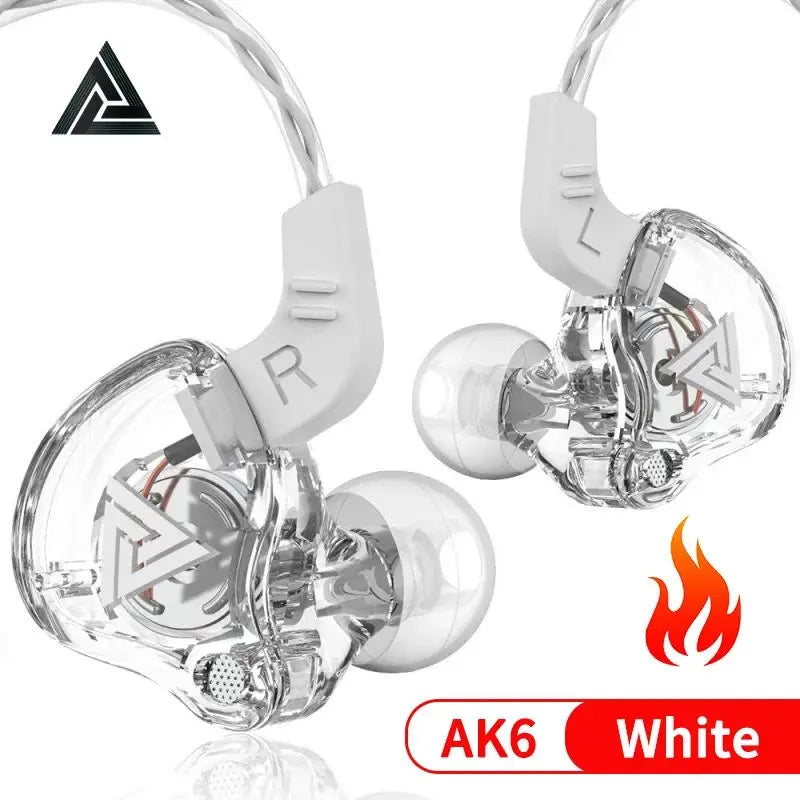 Auriculares In-Ear QKZ AK6 Originales | 6 Unidades Dinámicas con Micrófono, Sonido HIFI Estéreo y Subwoofer Deportivo